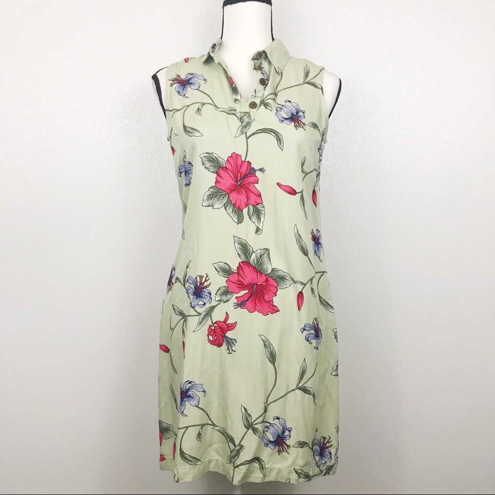 Caribbean Joe Petite Tropical Print Dress